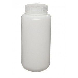 250mL Fluorinated Wide Mouth HDPE Bottle, 43mm HDPE Screw Thread Closure (72/cs)