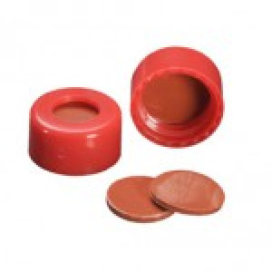 9mm AVCS Red Target DP Cap w/Ivory PTFE/Red Rubber Septum (100/pk)