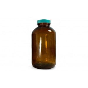 500mL  Amber Wide Mouth Packer With 53-400 Green Thermoset F217 & PTFE Lined Cap Attached (12/cs)