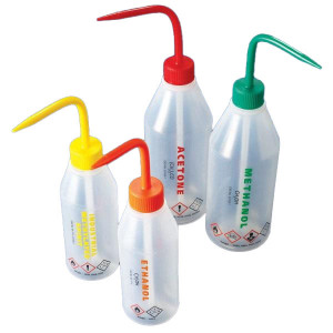 Wash Bottle, I.M.S., 500mL, LDPE, Sloped Shoulder, YELLOW Screwcap, 1/Unit