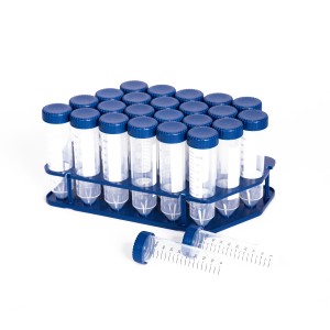 Centrifuge Tubes, PP, 50mL, Conical Bottom, Screw Caps, 12,000g, Rack Pack, Sterile, (25/Rack)